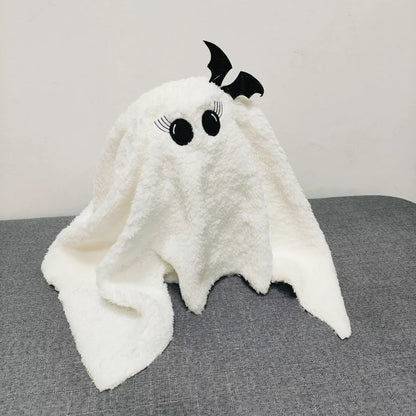 Gus The Ghost With Pumpkin Pillow Halloween Plush Throw Cushion - 75*90CM, PP cotton filled, festive home decor