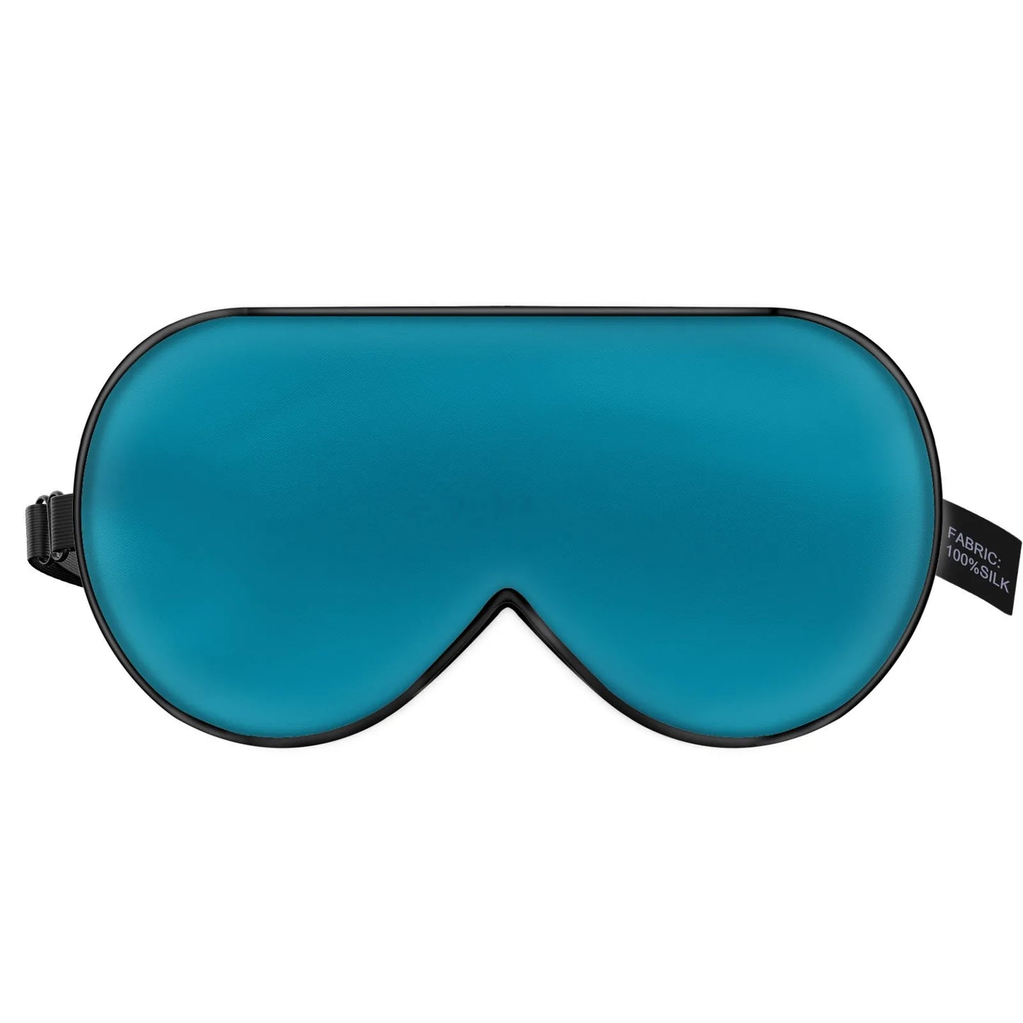 Double-sided mulberry silk eye mask showing 22cm by 11cm dimensions in navy blue colour
