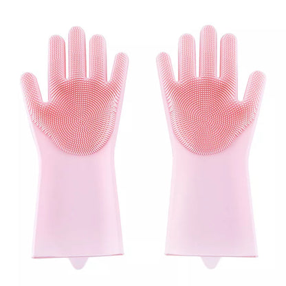 Silicone dishwashing gloves in multiple colors, high temperature resistant up to 320°F