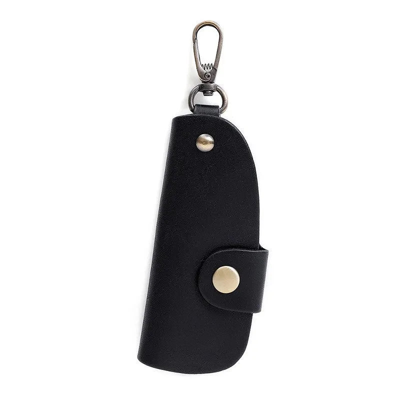 Handmade genuine leather car key storage bag in black, brown, coffee or purplish red