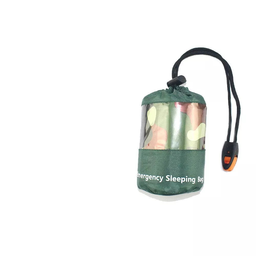 Outdoor Emergency Survival Sleeping Bag with reflective interior for heat retention