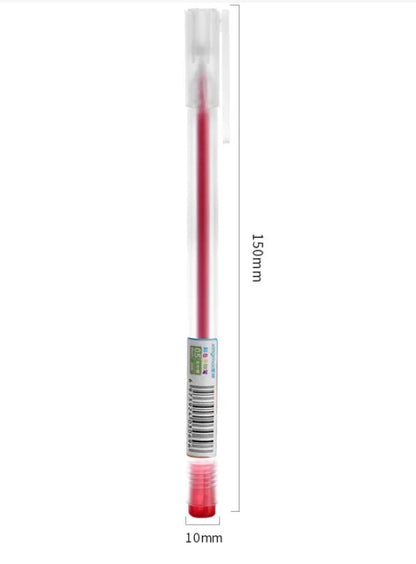 Boxed set of twelve coloured gel pens with 0.5 mm fine tips for journal and office stationery