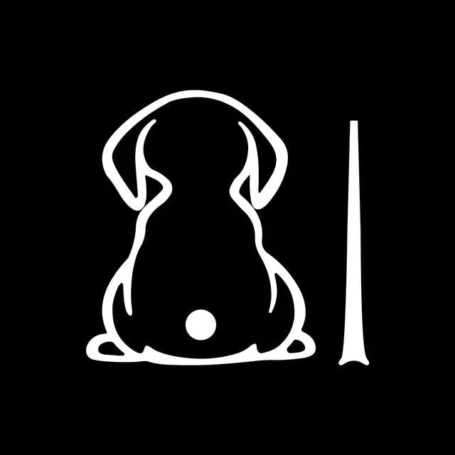 Cartoon cat design car window sticker on rear glass, available in multiple colours.