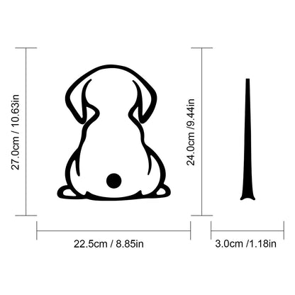 Cartoon cat design car window sticker on rear glass, available in multiple colours.