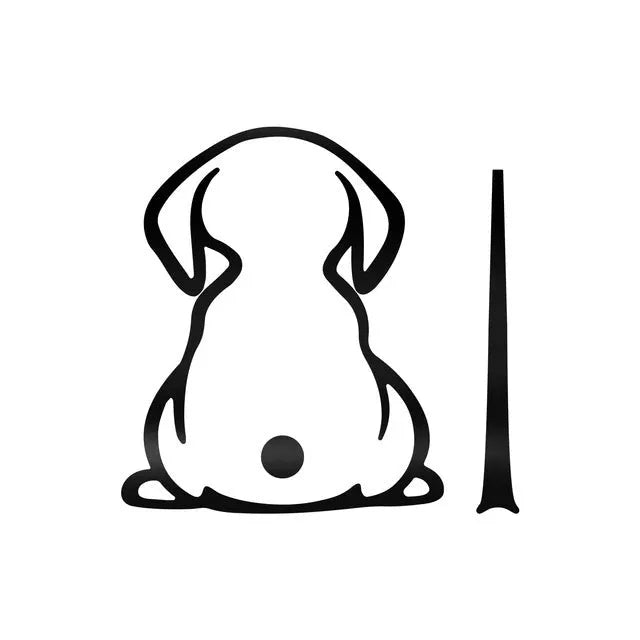 Cartoon cat design car window sticker on rear glass, available in multiple colours.
