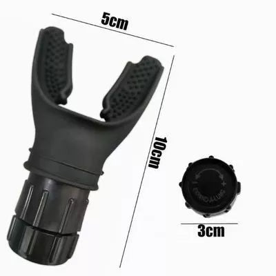 Portable breathing trainer in white and black with adjustable resistance for enhanced lung capacity