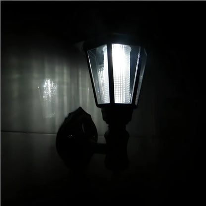 Hexagonal solar wall light with 20cm design and IP44 weather protection for outdoor gardens