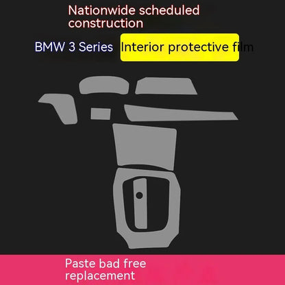 Transparent TPU protective film for BMW 3 Series centre console and dashboard scratch protection