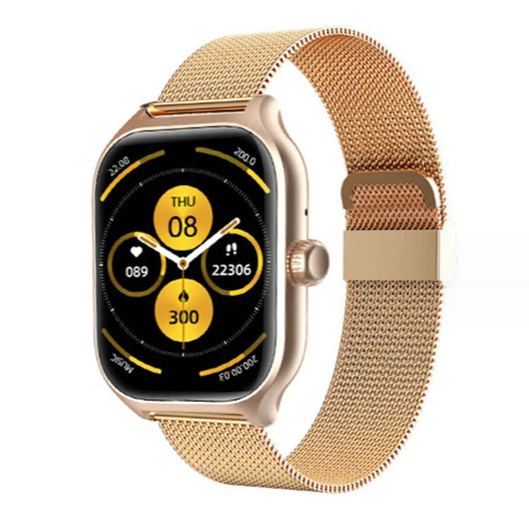 Black Bluetooth smart watch with full touch screen TFT display and silicone strap for heart rate and activity tracking