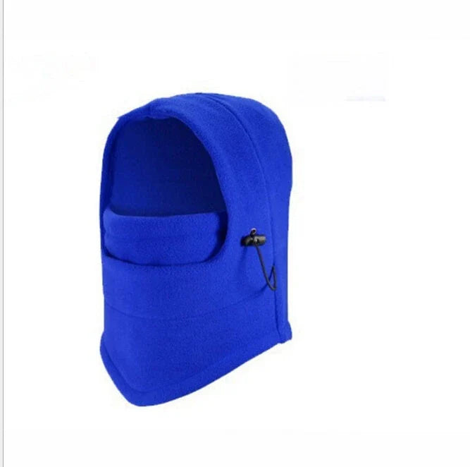 A versatile windproof ski hat with an integrated face mask and neck gaiter, providing complete protection from the elements during outdoor activities.