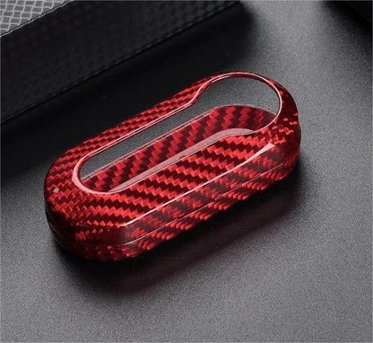 Xiang carbon fibre and glass fibre replacement key shell for car key fobs in black, red, and silver black.