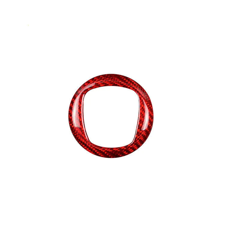 Real dry carbon fibre steering wheel decorative cover in black and red colour options.