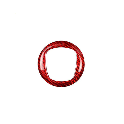 Real dry carbon fibre steering wheel decorative cover in black and red colour options.