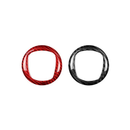 Real dry carbon fibre steering wheel decorative cover in black and red colour options.