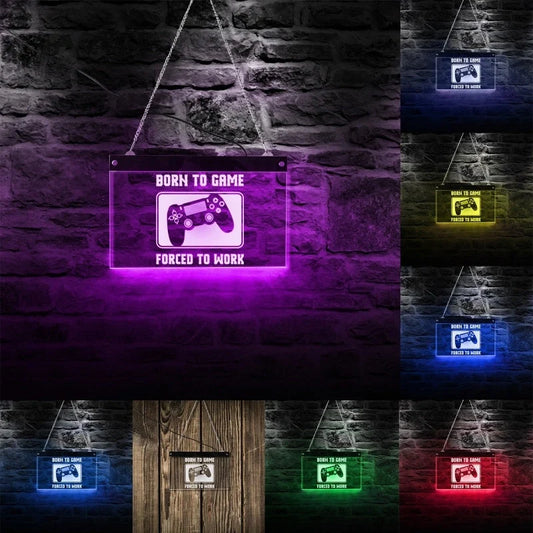 Game console controller logo LED neon light in various sizes for room decor