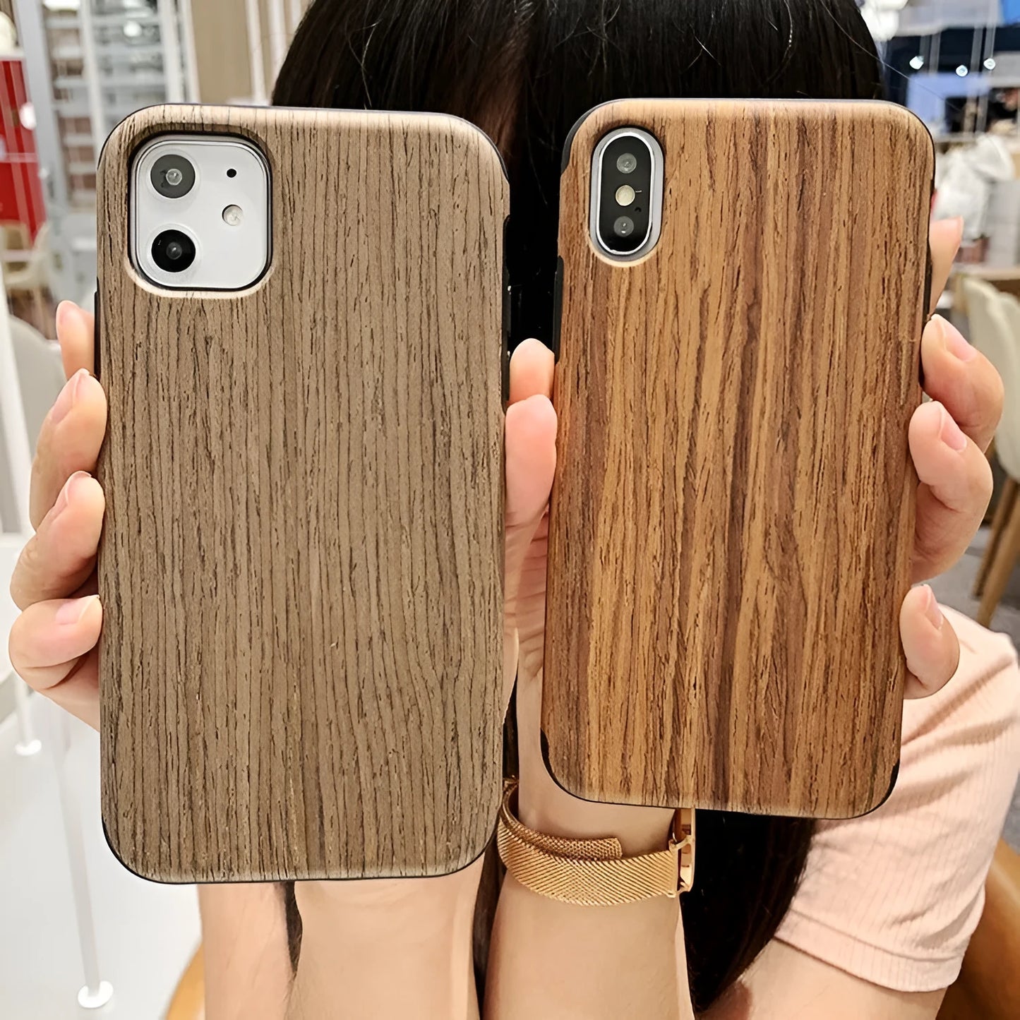 Wooden iPhone back cover case in rosewood, teak, or walnut for iPhone models