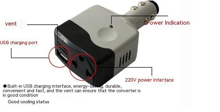 011C model car charger with cigarette lighter plug and USB port for wireless charging