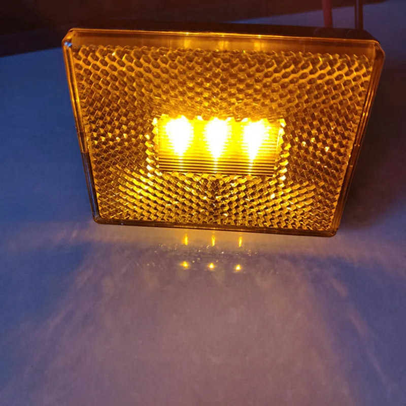 Red and yellow LED trailer side clearance lamp with 19cm wire and UV PC lens