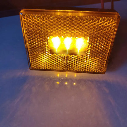 Red and yellow LED trailer side clearance lamp with 19cm wire and UV PC lens