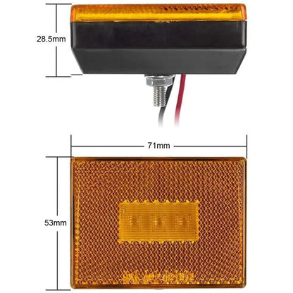 Red and yellow LED trailer side clearance lamp with 19cm wire and UV PC lens