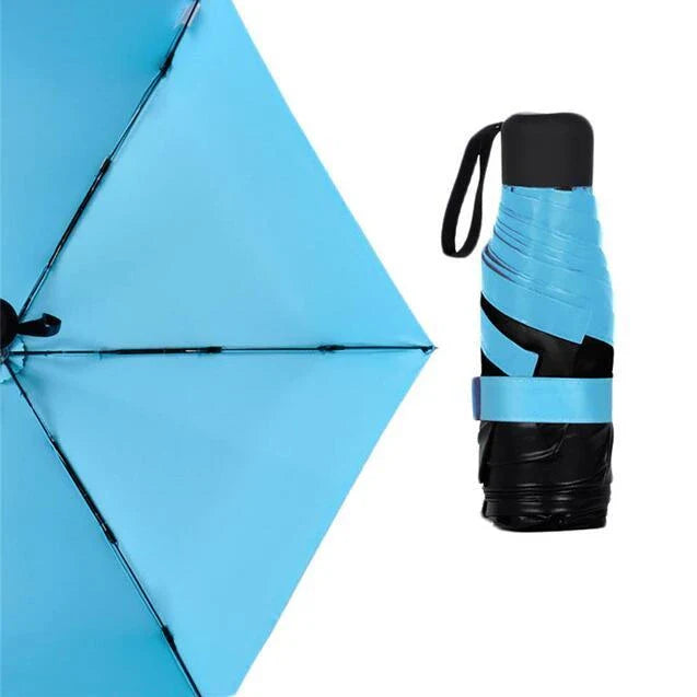 Compact and portable mini umbrella with aluminum alloy frame and polyester fabric in various vibrant colors