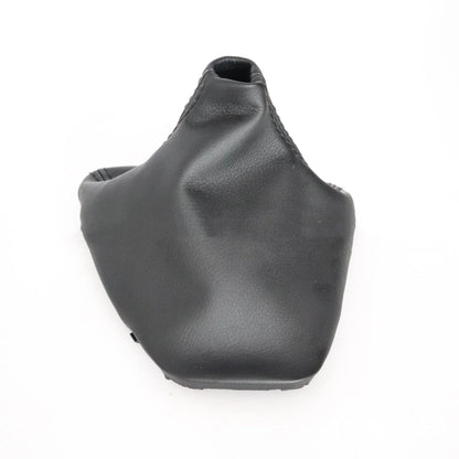 Black PU artificial leather gear stick dust cover for BMW 3 Series models.
