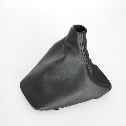 Black PU artificial leather gear stick dust cover for BMW 3 Series models.