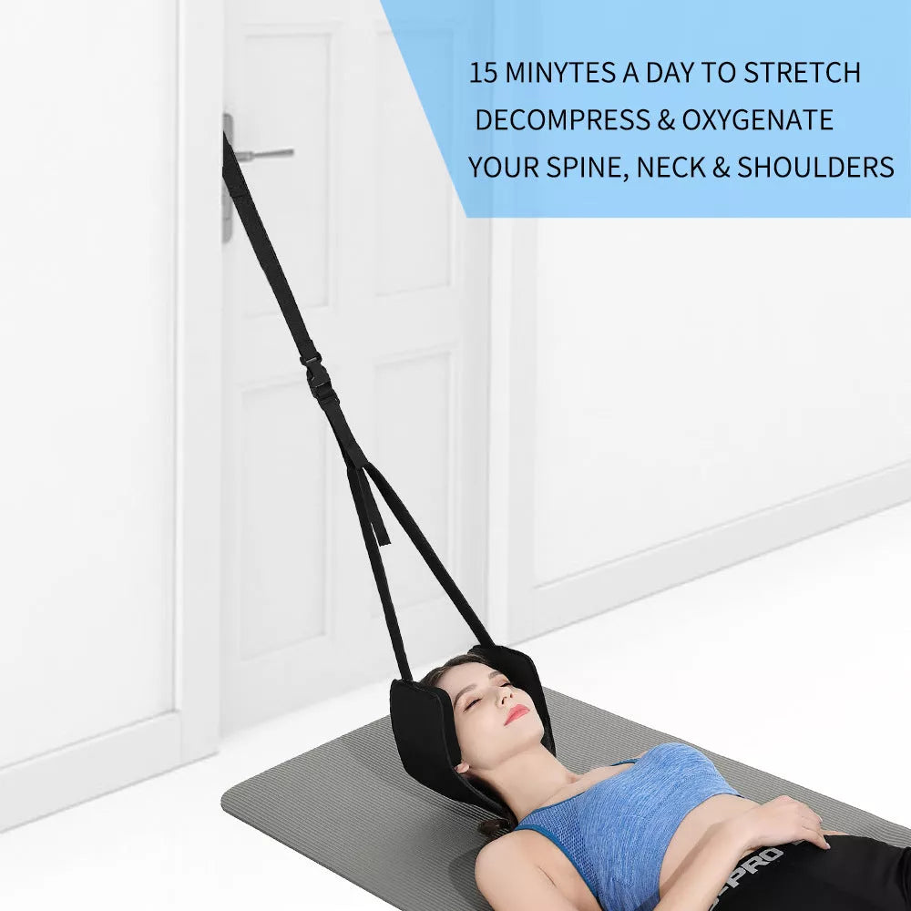 Neck Hammock Neck Stretcher in black grey for pain relief and mobility improvement