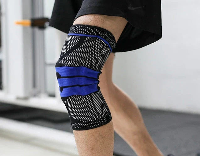 Premium knee brace sleeve made with breathable nylon fabric for sports, running, and fitness activities