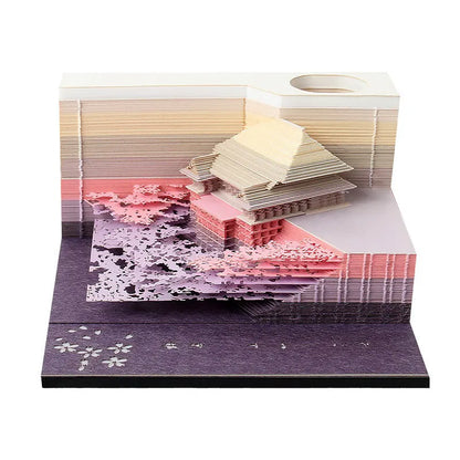 One Piece anime architecture modelling sticky notes notepad, 80mm by 45mm, on craft paper.