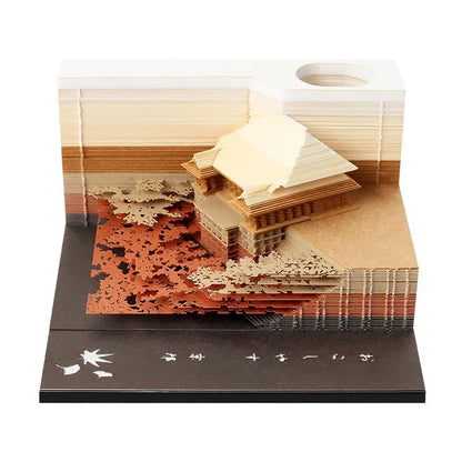 One Piece anime architecture modelling sticky notes notepad, 80mm by 45mm, on craft paper.