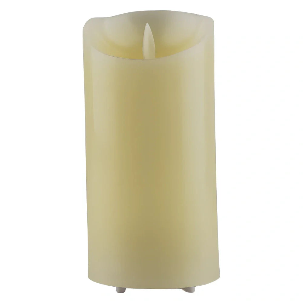 LED electronic candle lamp with remote control in cylindrical paraffin casing