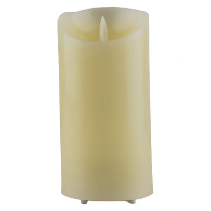 LED electronic candle lamp with remote control in cylindrical paraffin casing