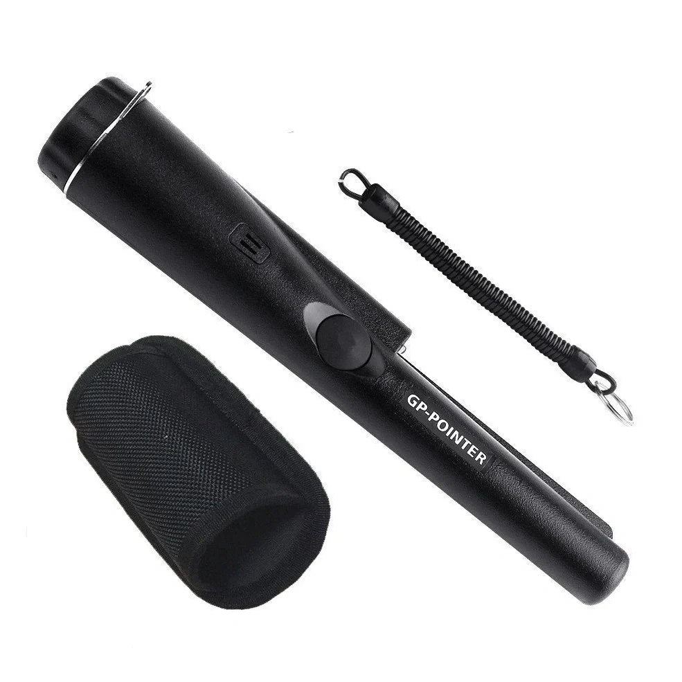 Garrett Pro-Pointer metal detector with black housing and waterproof search coil for precise target location