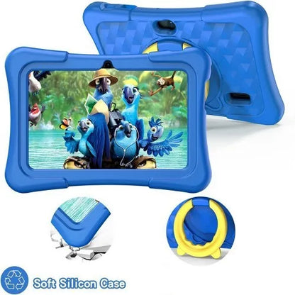 A133 quad-core 7-inch children's tablet with Android 12, 1024x600 IPS screen, in pink or blue