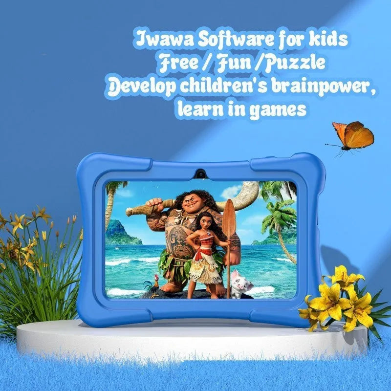 A133 quad-core 7-inch children's tablet with Android 12, 1024x600 IPS screen, in pink or blue