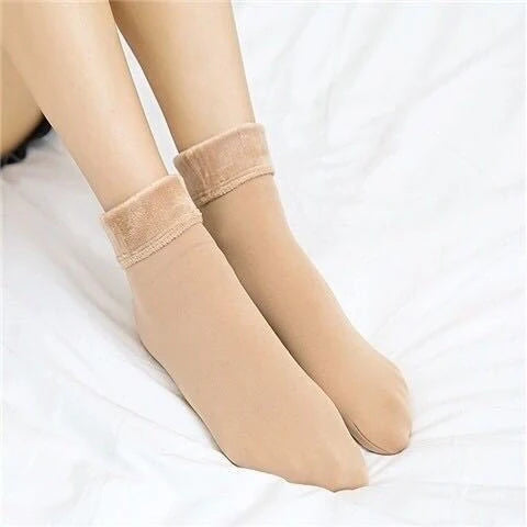 Cozy winter tube socks for men and women in black and skin color options