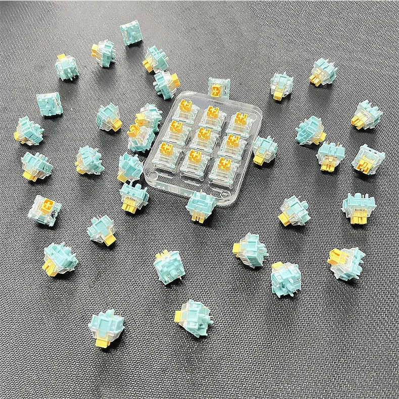 36 Tiger Mo Sea Salt Lemon PRO Mute mechanical keyboard switches with linear design and 45g actuation force