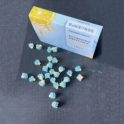 36 Tiger Mo Sea Salt Lemon PRO Mute mechanical keyboard switches with linear design and 45g actuation force