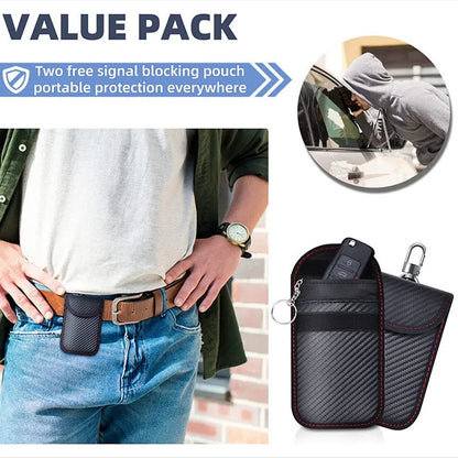 Carbon fibre anti-theft shielding box set with RFID blocking key cases for card protection