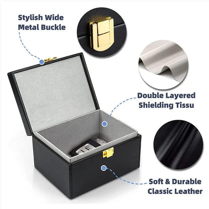 Carbon fibre anti-theft shielding box set with RFID blocking key cases for card protection