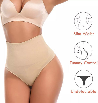 Women's adjustable waist shaping nylon belly contracting underwear in black and skin color