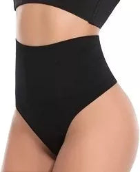 Women's adjustable waist shaping nylon belly contracting underwear in black and skin color