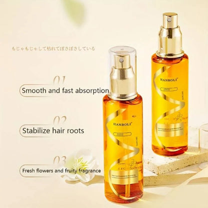 Gold 70ml perfume soft hair care spray bottle for dry and frizzy hair, wash-free anti-static