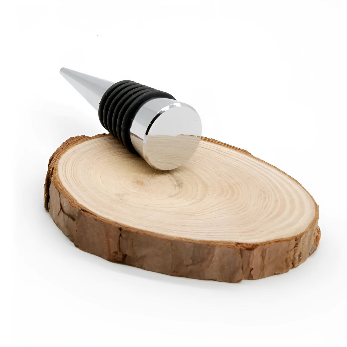 Silver M8/M10 threaded zinc alloy wine stopper with silicone seal for bottle preservation