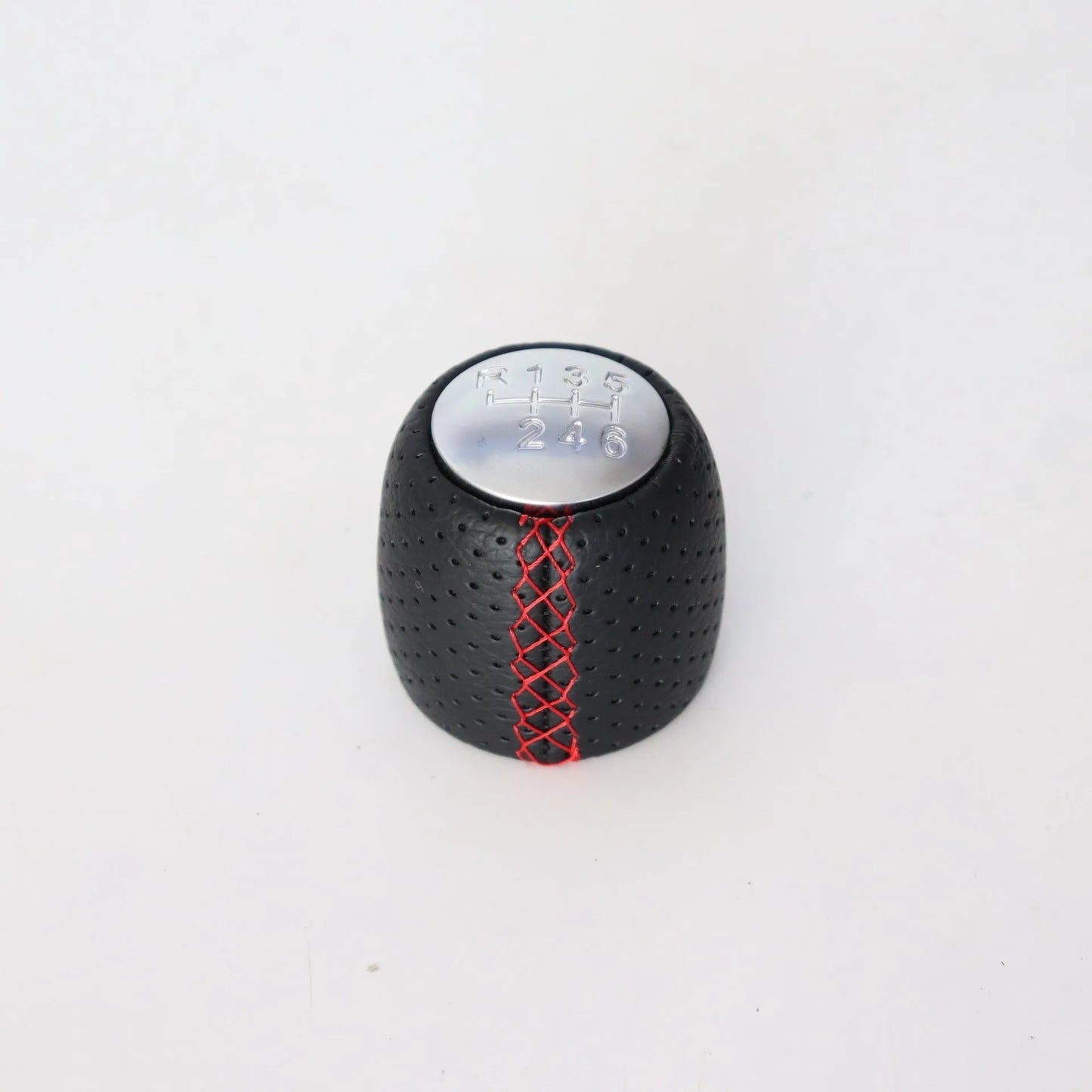 Alpha vehicle shift handball with wrapped perforated leather in black, red, or white line colours