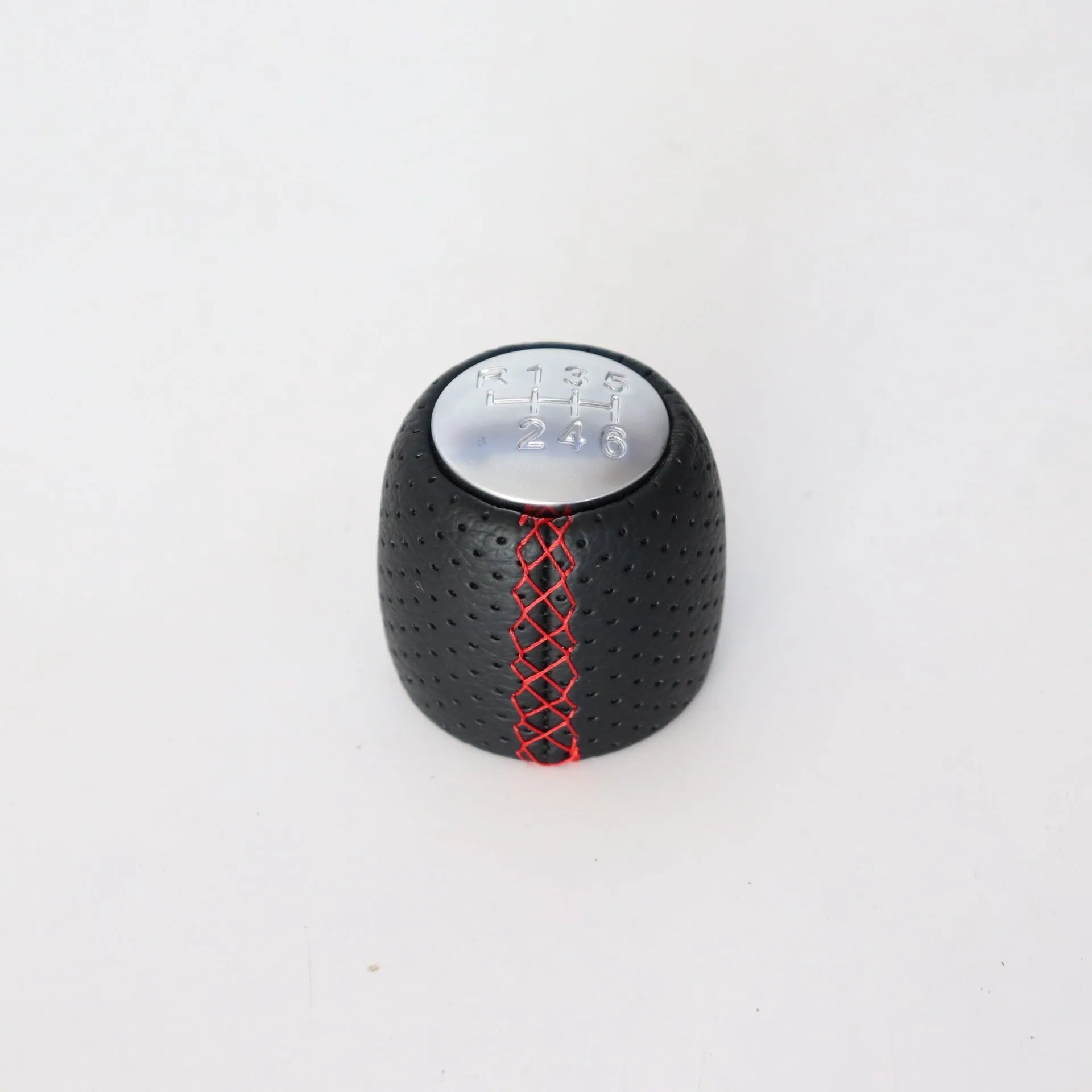Alpha vehicle shift handball with wrapped perforated leather in black, red, or white line colours