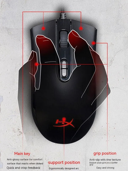 Pulse RGB wired gaming mouse with USB cable in black or pink colour options