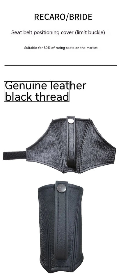 Racing seat belt leather shoulder strap cover with limit buckle for RECARO Bride seats