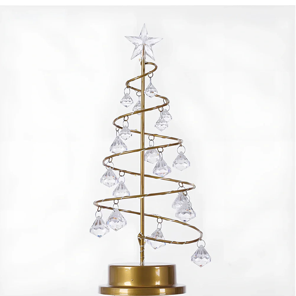 33cm tall crystal Christmas tree LED lights with warm white illumination and battery operation